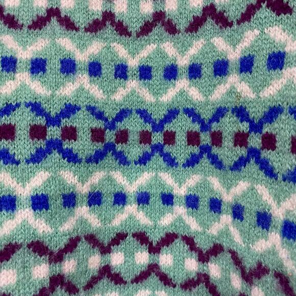 Vintage Leie.s Mens Print Knit Pullover Fuzzy Knit Sweater - Picture 4 of 5